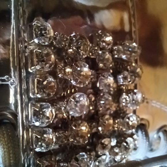 Forever 21 Shiny Silver Rhinestone Comvat Boots - Picture 2 of 12